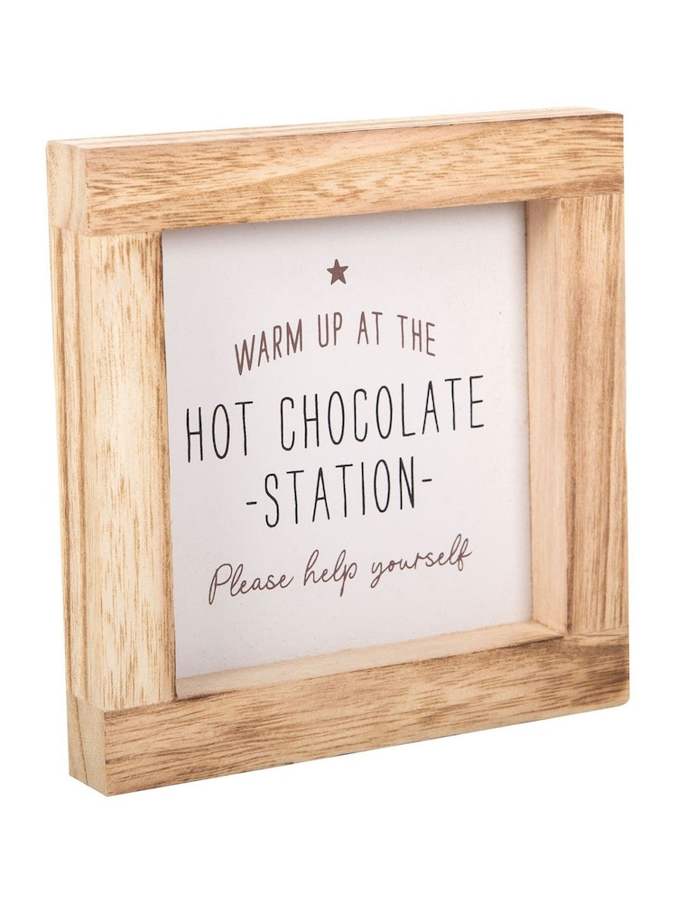 Something Different White and Brown Christmas Hot Chocolate Station Wooden Sign - Image 3 of 3
