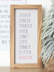 Something Different Green Christmas Reindeer Names Wooden Sign - Image 1 of 3