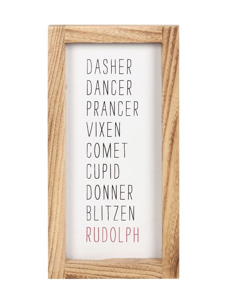 Something Different Green Christmas Reindeer Names Wooden Sign - Image 2 of 3