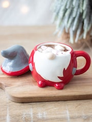 Something Different Red and Grey Christmas Gonk Lidded Mug - Image 2 of 6