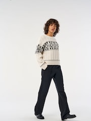 ONLY Natural Cosy Fairisle Knitted Christmas Jumper - Image 1 of 9