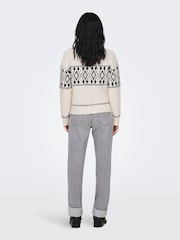 ONLY Natural Cosy Fairisle Knitted Christmas Jumper - Image 6 of 9