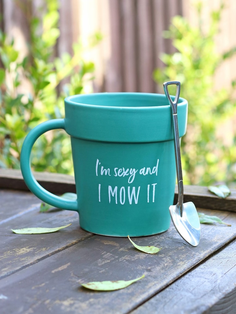 Something Different Green Sexy and I Mow It Pot Mug and Shovel Spoon Set - Image 1 of 2