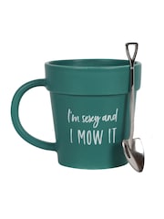 Something Different Green Sexy and I Mow It Pot Mug and Shovel Spoon Set - Image 2 of 2
