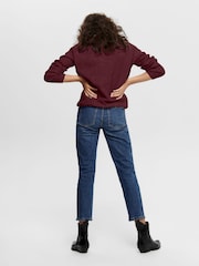 ONLY Burgundy V-Neck Jumper - Image 2 of 5