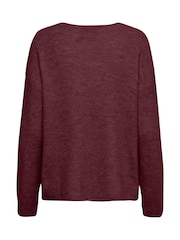 ONLY Burgundy V-Neck Jumper - Image 5 of 5