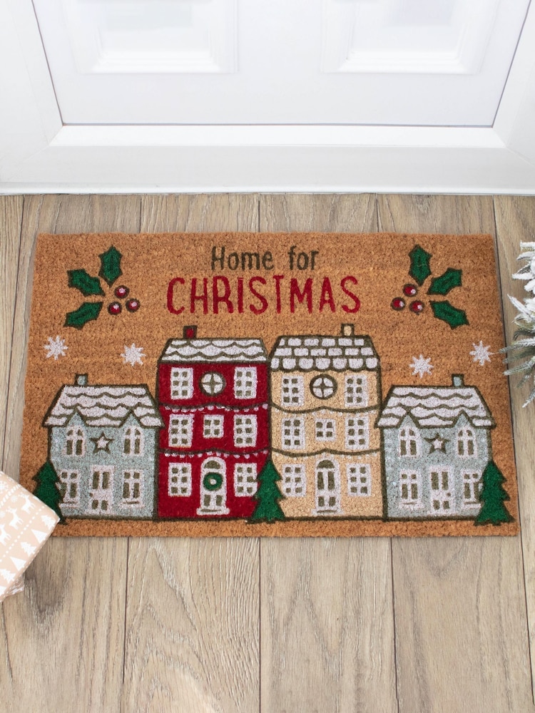 Something Different Brown Natural Home For Christmas Doormat - Image 1 of 3