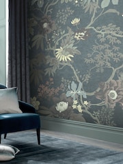 Graham & Brown Teal Kimono Fixed 4M Mural - Image 1 of 3