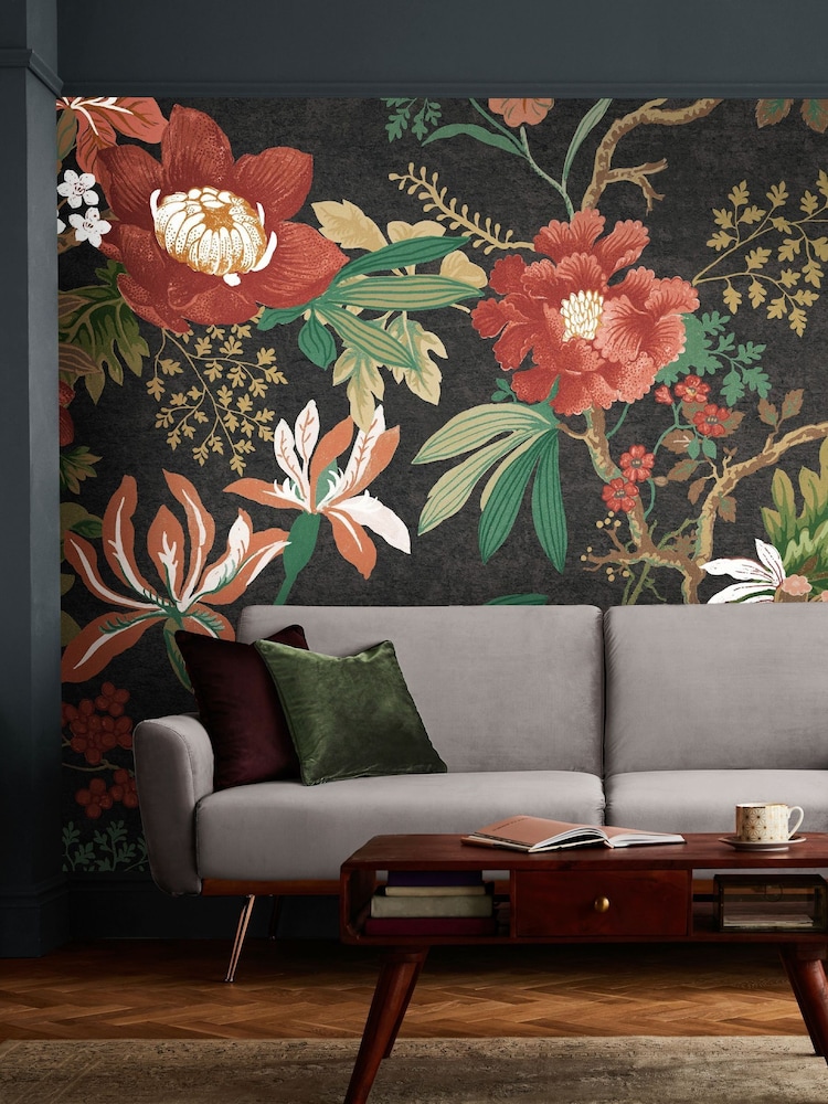 Graham & Brown Black Kimono Fixed 4M Mural - Image 1 of 3