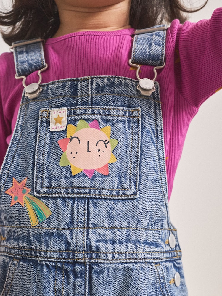Denim Cosmic Dungarees Set (3mths-7yrs) - Image 3 of 3