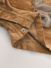 Tan Brown Corduroy Bear Print Dungarees Set (3mths-7yrs) - Image 12 of 12