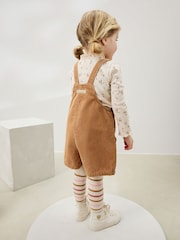 Tan Brown Corduroy Bear Print Dungarees Set (3mths-7yrs) - Image 3 of 4