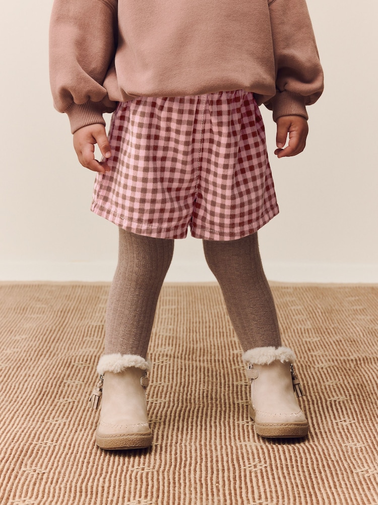 Pink Gingham Corduroy Shorts and Tights Set (3mths-7yrs) - Image 1 of 9