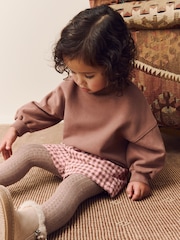 Pink Gingham Corduroy Shorts and Tights Set (3mths-7yrs) - Image 2 of 9