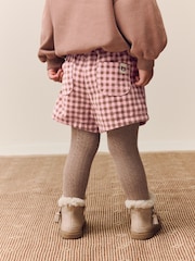 Pink Gingham Corduroy Shorts and Tights Set (3mths-7yrs) - Image 3 of 9