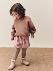Pink Gingham Corduroy Shorts and Tights Set (3mths-7yrs) - Image 4 of 9