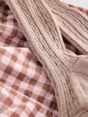 Pink Gingham Corduroy Shorts and Tights Set (3mths-7yrs) - Image 9 of 9