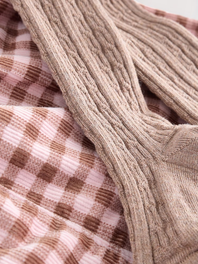 Pink Gingham Corduroy Shorts and Tights Set (3mths-7yrs) - Image 9 of 9