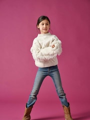 ONLY KIDS Cream Cable Knit High Neck Jumper - Image 1 of 4