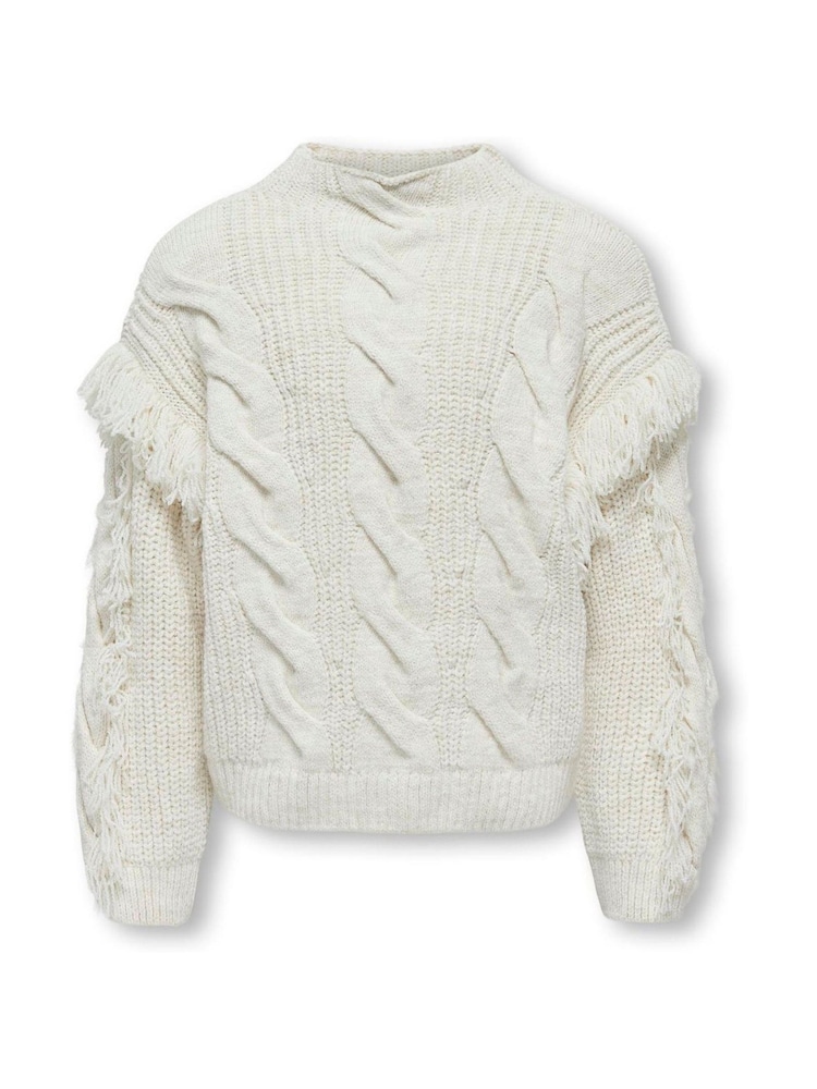 ONLY KIDS Cream Cable Knit High Neck Jumper - Image 2 of 4