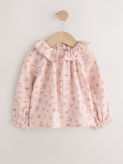 Green Floral Print Corduroy Dungarees Blouse and Tights Set (3mths-7yrs) - Image 8 of 13
