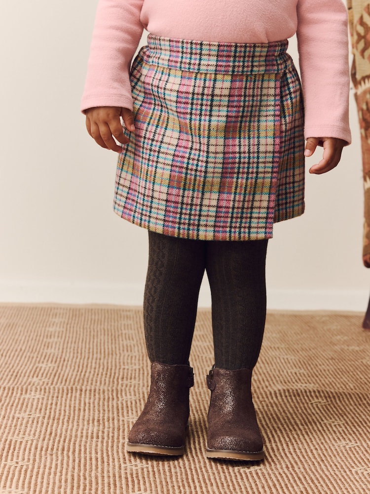 Pink/Mink Check Skirt and Tights Set (3mths-7yrs) - Image 1 of 10 Pink/Mink Check Skirt and Tights Set (3mths-7yrs) - Image 1 of 10