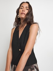 Joanna Hope Asymmetric Black Waistcoat - Image 1 of 4