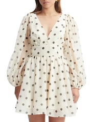 Bardot Brown Eva Polka Dot Mini Dress - Image 4 of 5