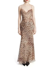Bardot Brown Leopard Print Monroe Cowl Neck Maxi Dress - Image 1 of 4