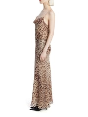 Bardot Brown Leopard Print Monroe Cowl Neck Maxi Dress - Image 2 of 4