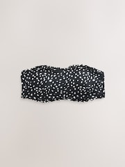 Black/White Spot Frill Bandeau Bikini Top - Image 4 of 6
