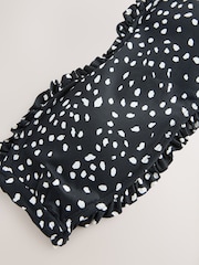 Black/White Spot Frill Bandeau Bikini Top - Image 5 of 6