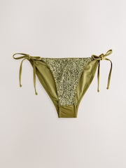 Rochelle Humes Green Sequin Tie Side Bikini Bottoms - Image 2 of 4