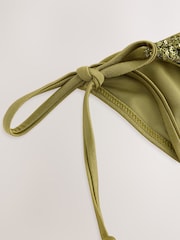 Rochelle Humes Green Sequin Tie Side Bikini Bottoms - Image 3 of 4