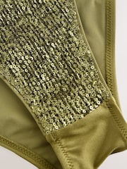 Rochelle Humes Green Sequin Tie Side Bikini Bottoms - Image 4 of 4