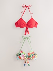 Red/Fruit Print Padded Wired Bikini Tops 2 Pack - Image 1 of 5