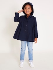 Monsoon Blue Hooded Round Collar Coat - Image 1 of 4