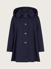 Monsoon Blue Hooded Round Collar Coat - Image 2 of 4