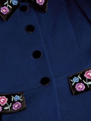 Monsoon Blue Floral Embroidered Dress Coat - Image 4 of 4