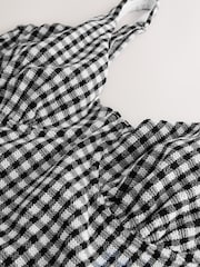 Black/White Crinkle Gingham Tummy Control DD+ Wired Swimsuit - Image 2 of 6