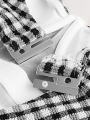 Black/White Crinkle Gingham Tummy Control DD+ Wired Swimsuit - Image 6 of 6