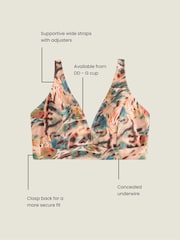 Teal/Pink Metallic Animal DD+ Plunge Triangle Bikini Top - Image 9 of 9