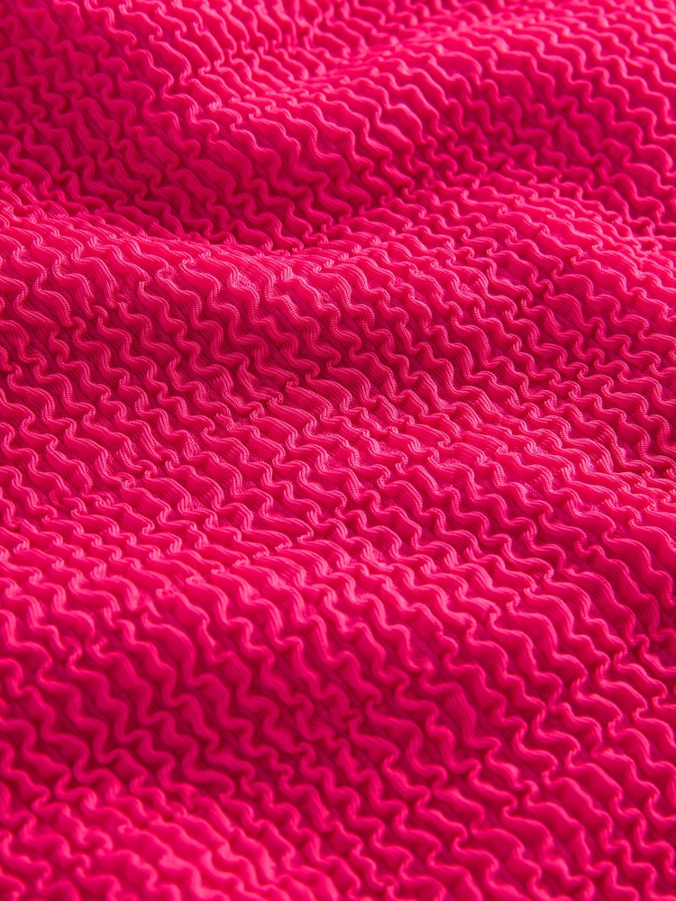 Raspberry Pink Crinkle Halterneck Tankini Top - Image 3 of 3