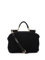 Dolce & Gabbana Black Sicily Fabric Handbag - Image 2 of 6