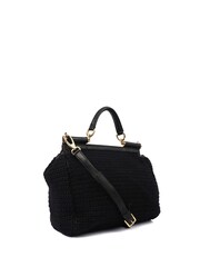 Dolce & Gabbana Black Sicily Fabric Handbag - Image 3 of 6