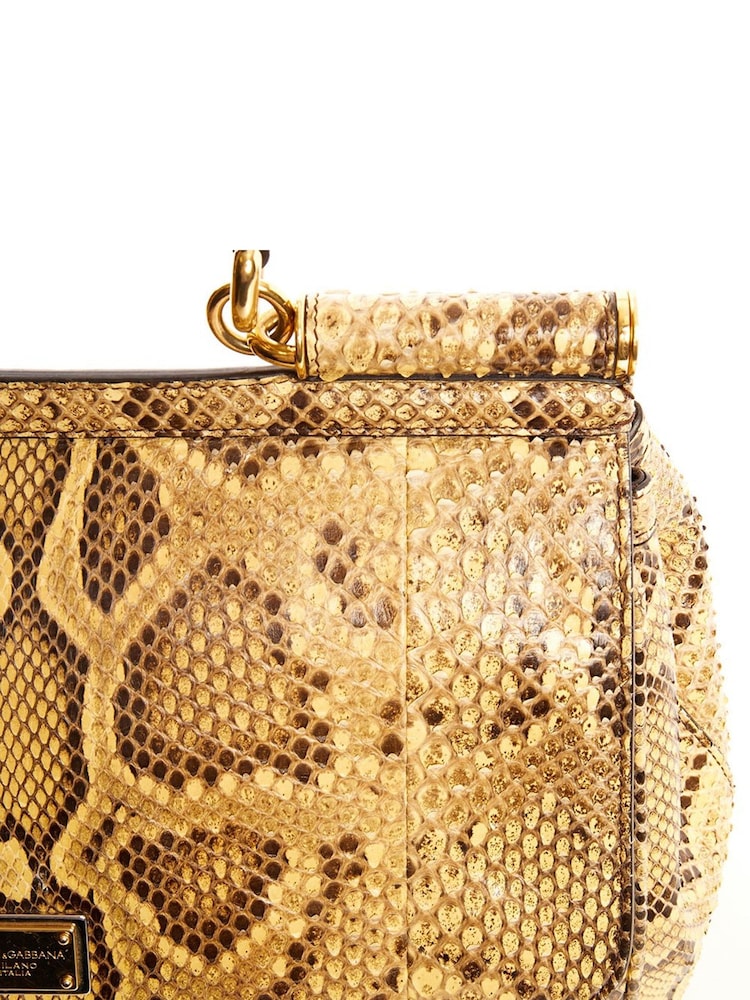 Dolce & Gabbana Natural Sicily Large Exotic Handbag - Image 6 of 6