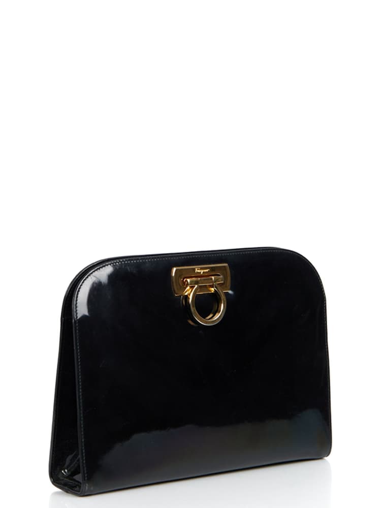 Salvatore Ferragamo Gancini Black Chain Shoulder Bag - Image 2 of 4 Salvatore Ferragamo Gancini Black Chain Shoulder Bag - Image 2 of 4