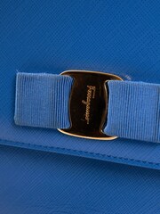 Salvatore Ferragamo Blue Ginny Leather Handbag - Image 6 of 6