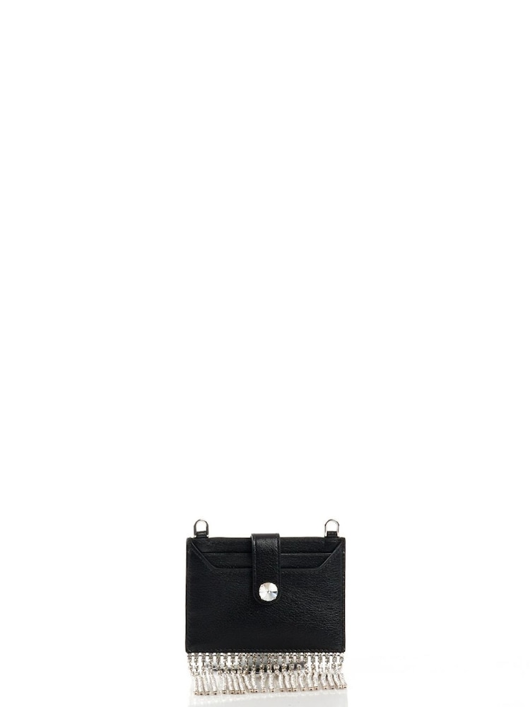 Miu Miu Black Card Holder with Chain Leather Handbag - Image 2 of 6