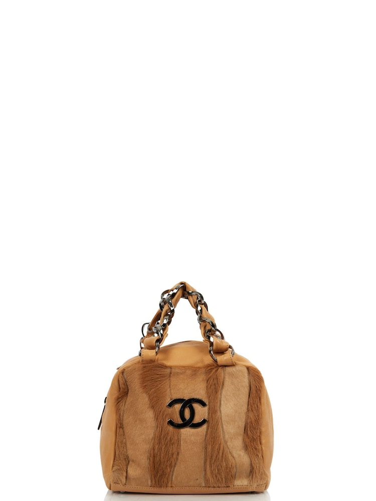 CHANEL Brown Bowler Calfskin Leather Handbag - Image 1 of 6